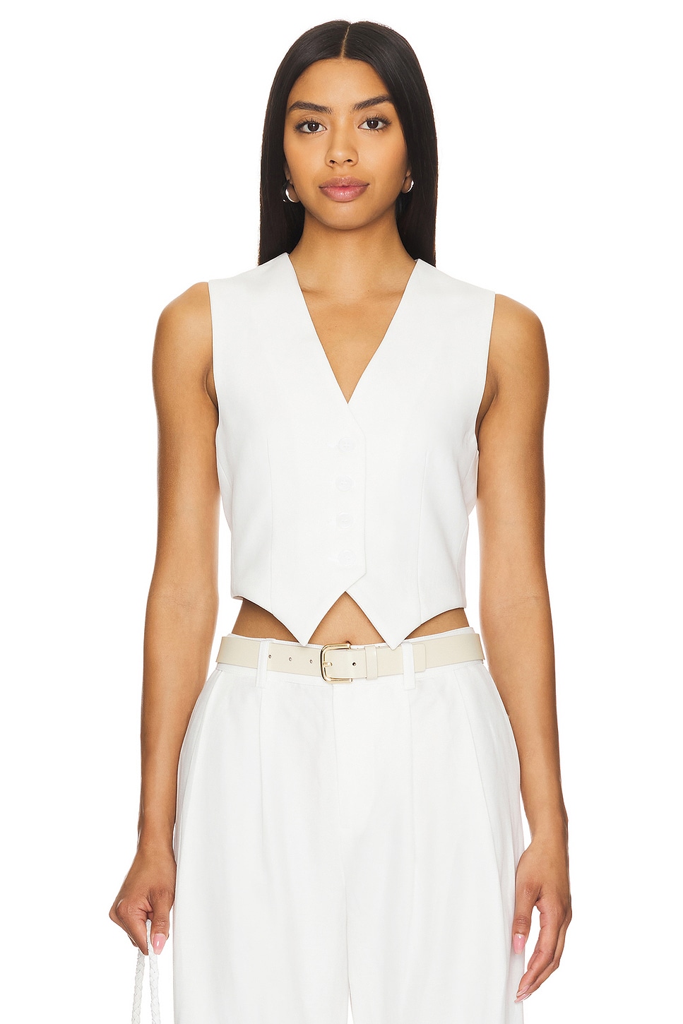 Enza Costa Twill Vest in Off White | REVOLVE