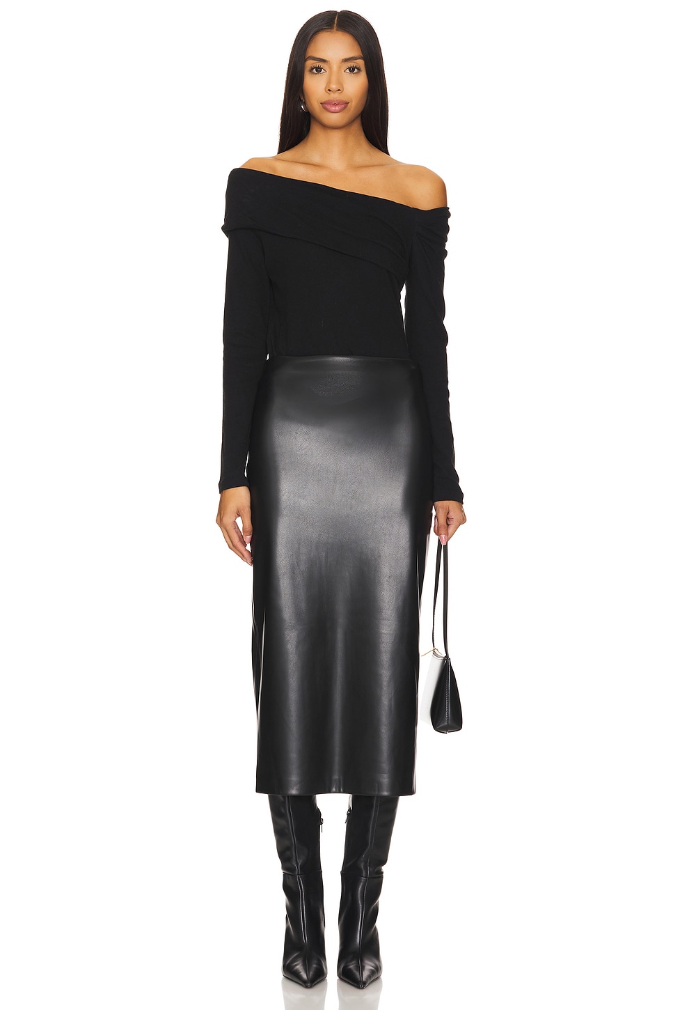 Enza Costa Cashmere One Shoulder Drape Top