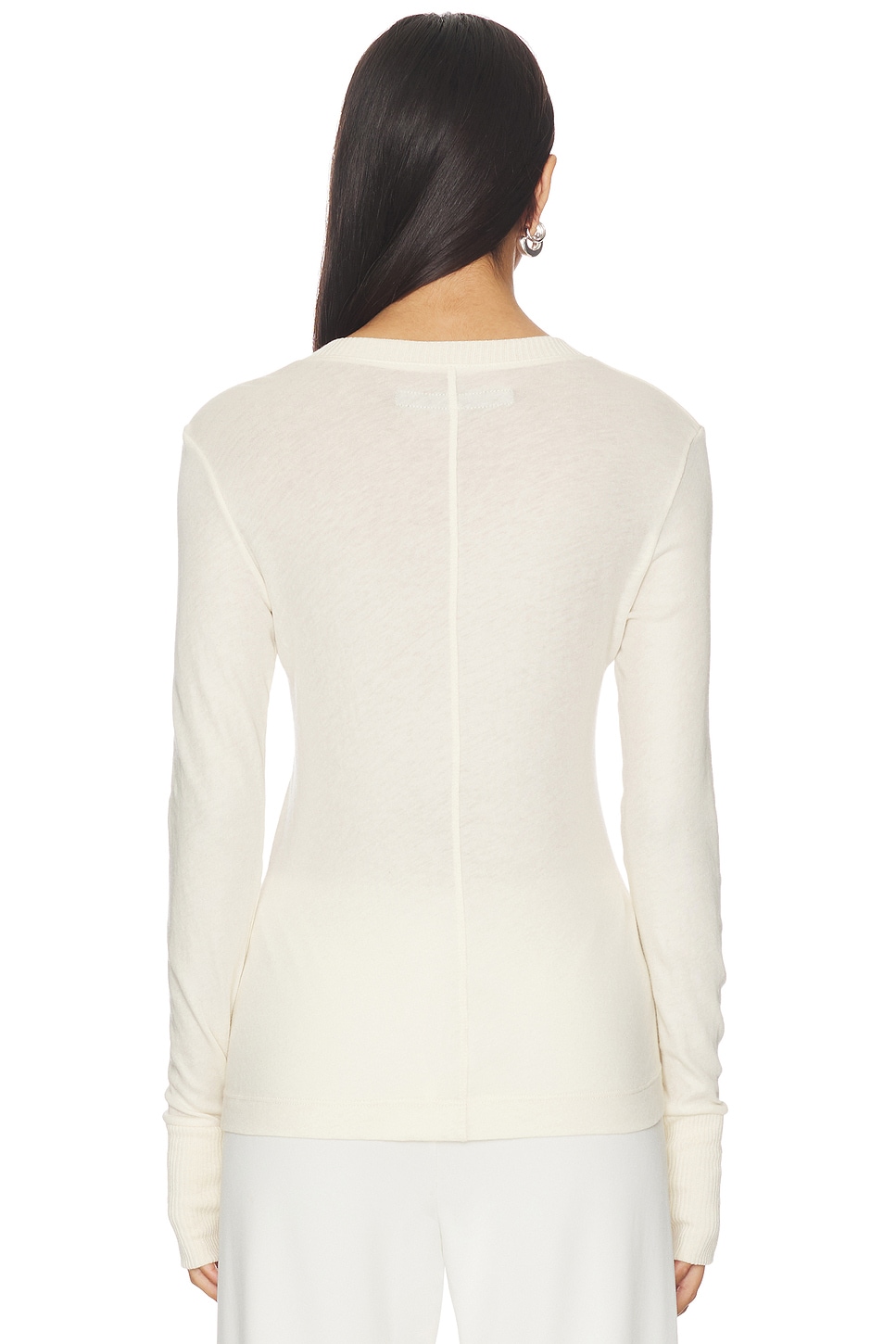 Enza Costa Cashmere Easy Cuffed Crew Top thumbnail