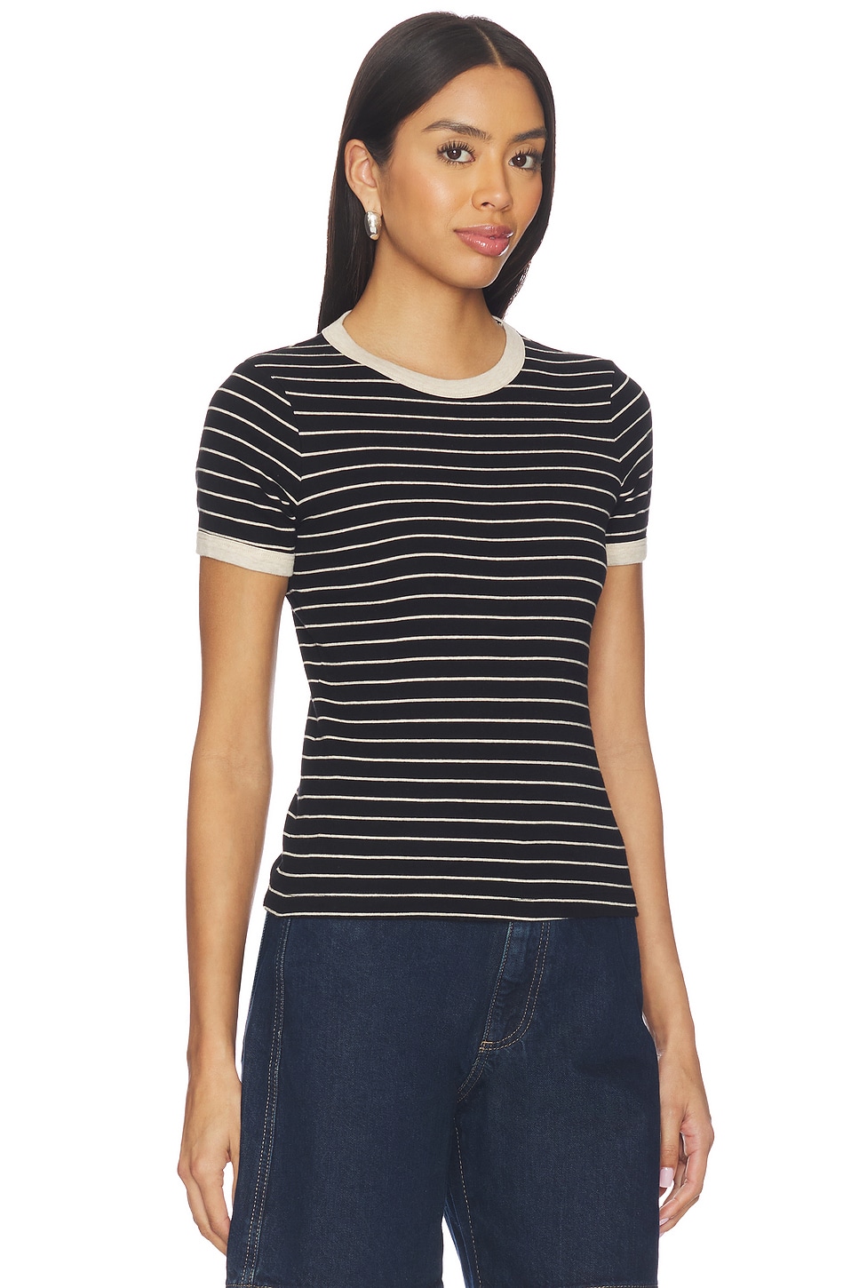 Cotton Stripe Classic Short Sleeve Tee - thumbnail 3