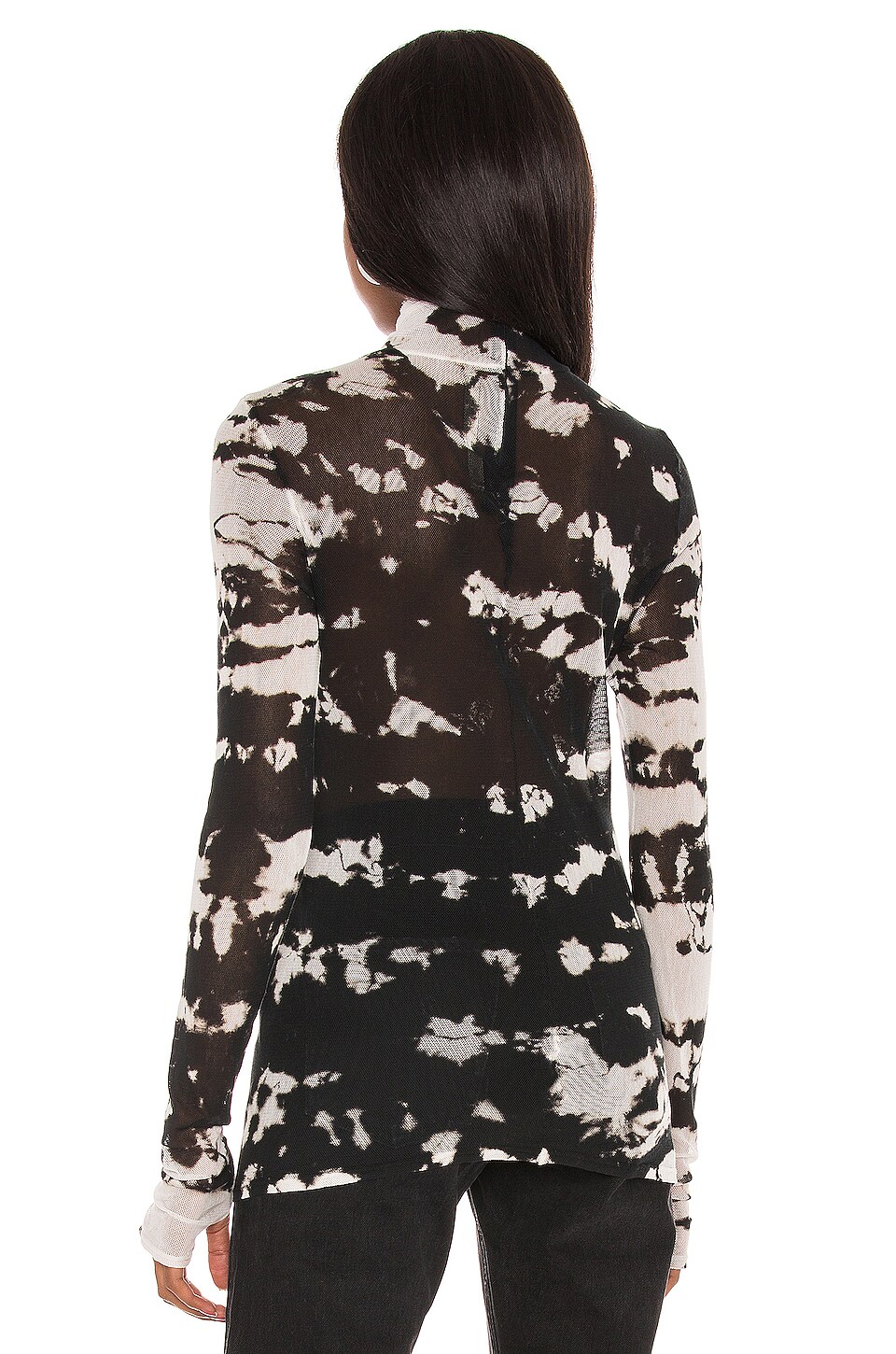 ENZA COSTA COTTON MESH LONG SLEEVE TURTLENECK