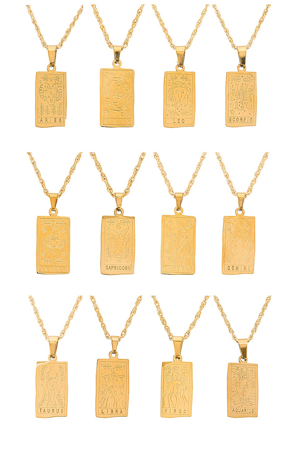 Electric Picks Jewelry Birthsign Tarot Necklace in Gold REVOLVE