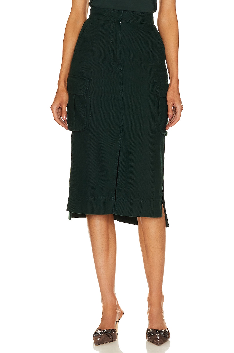 Cyber Stride Midi Skirt