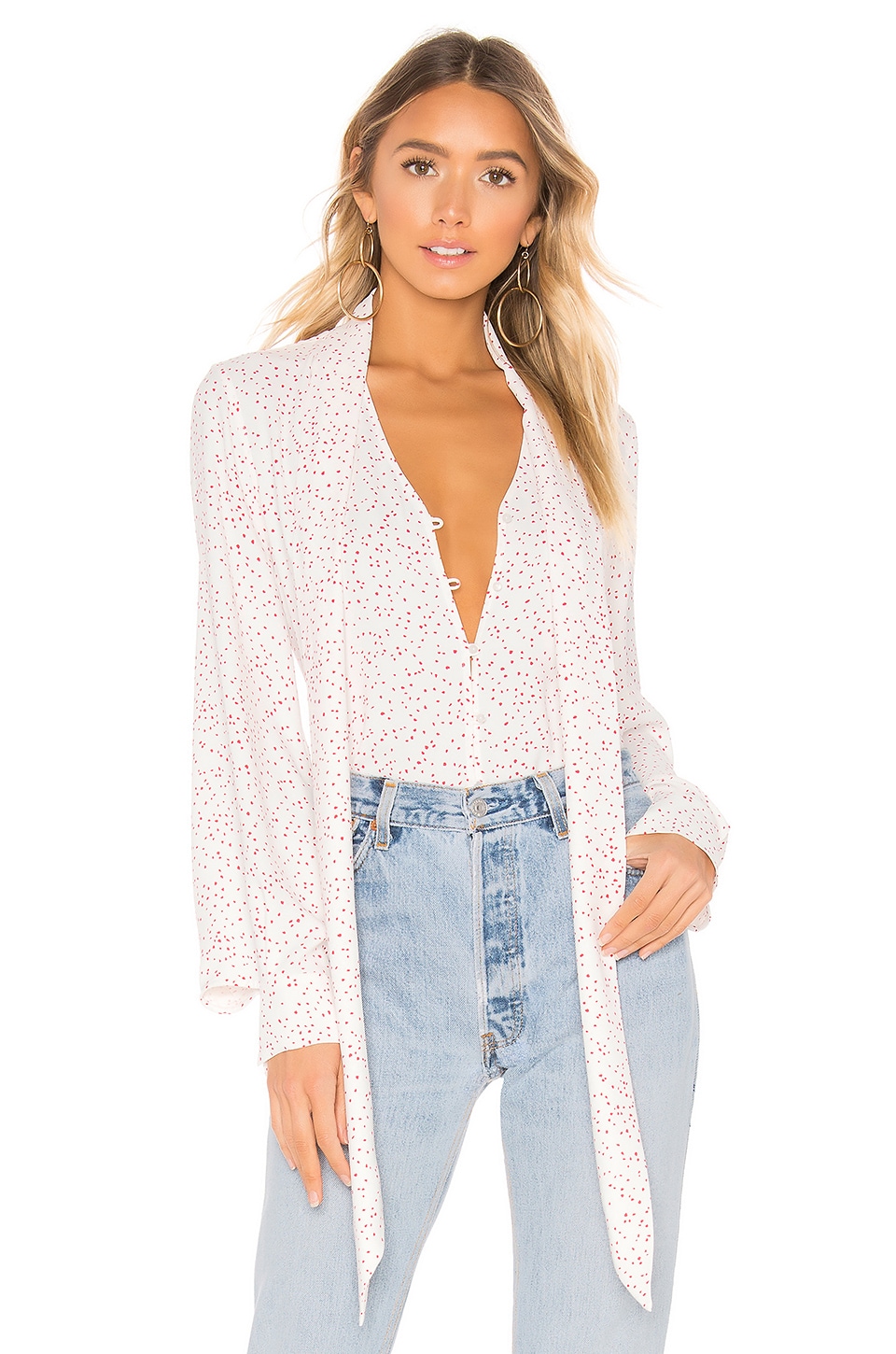 Equipment Haty Blouse in Natural White Ecarlete Dot | REVOLVE