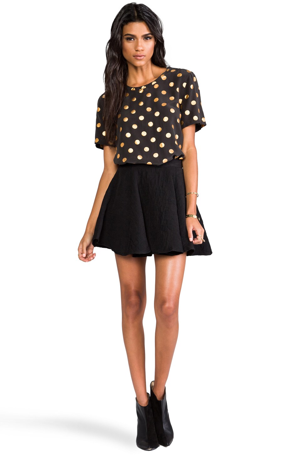 Equipment Riley Modern Dot Foil Blouse in Black
