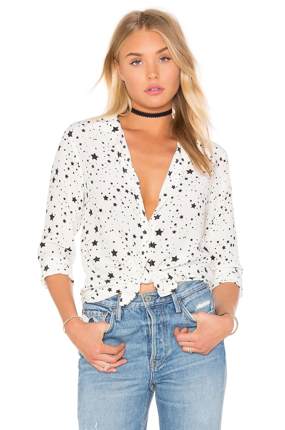 Equipment Kate Moss for Equipment Slim Signature Star Print Button Up ...