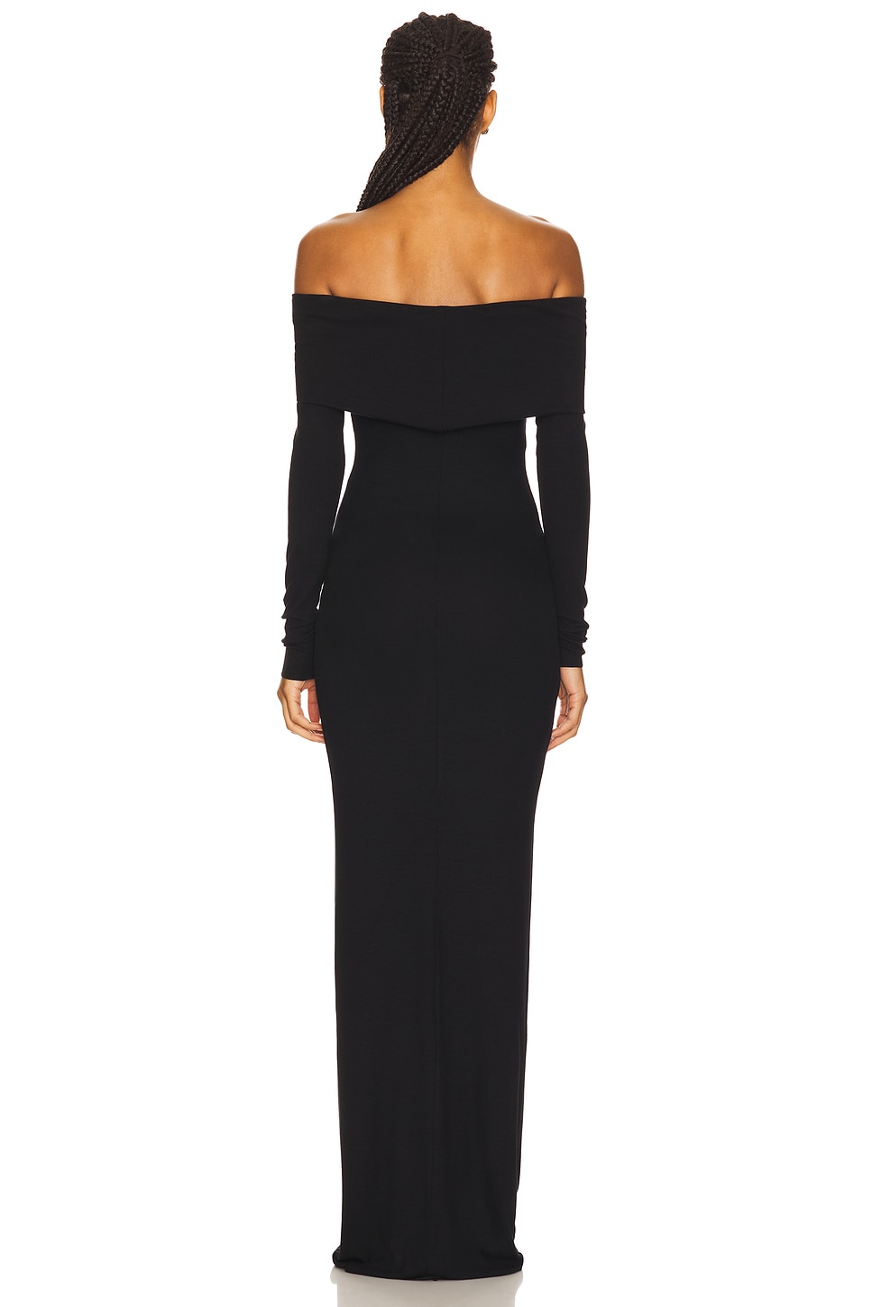 Long Sleeve Off-Shoulder Butter Rib Maxi Dress