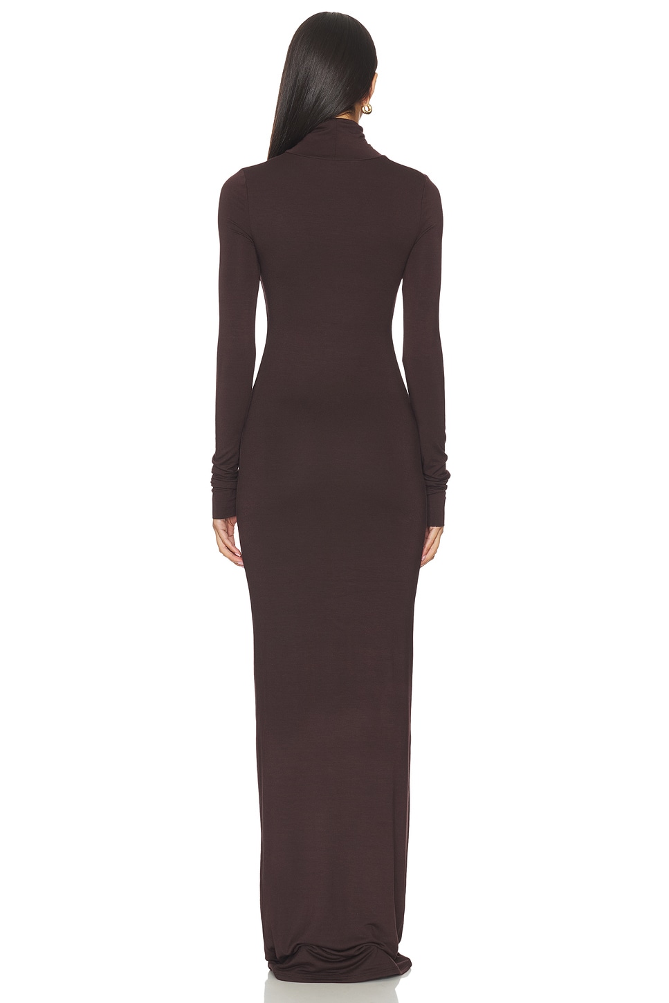Long Sleeve Turtleneck Soft Jersey Maxi Dress