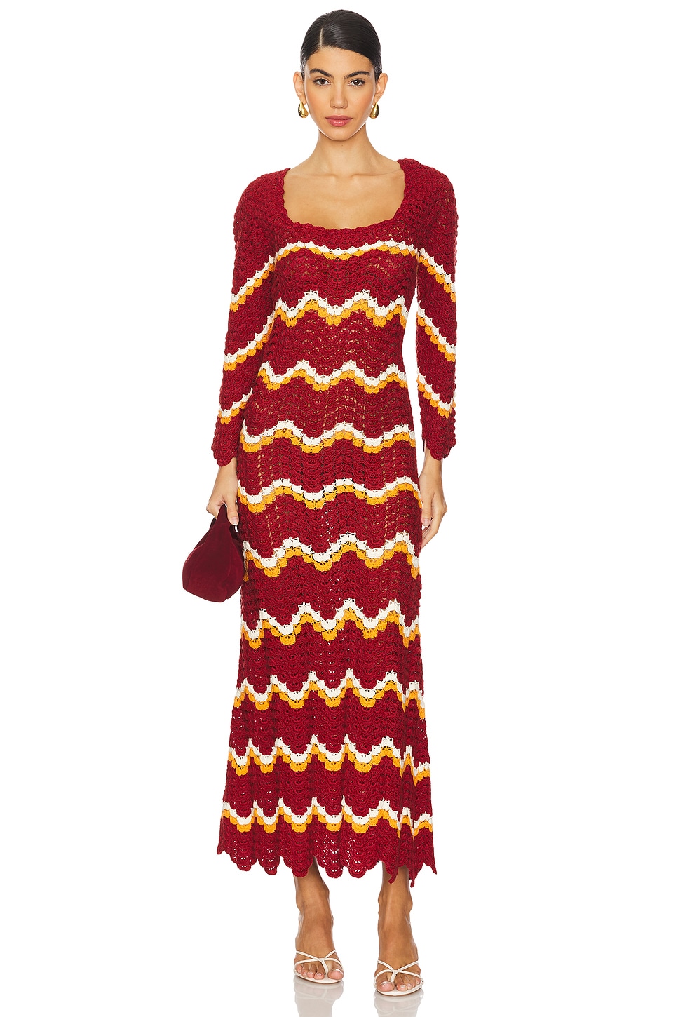ESCVDO Sumac Maxi Dress in Burgundy & Orange | REVOLVE