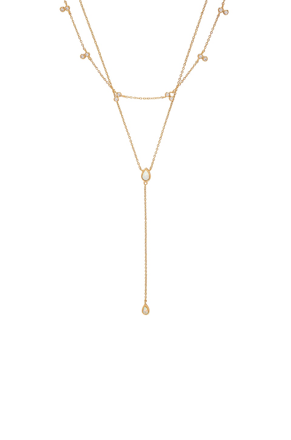 elizabeth stone double tier drop necklace