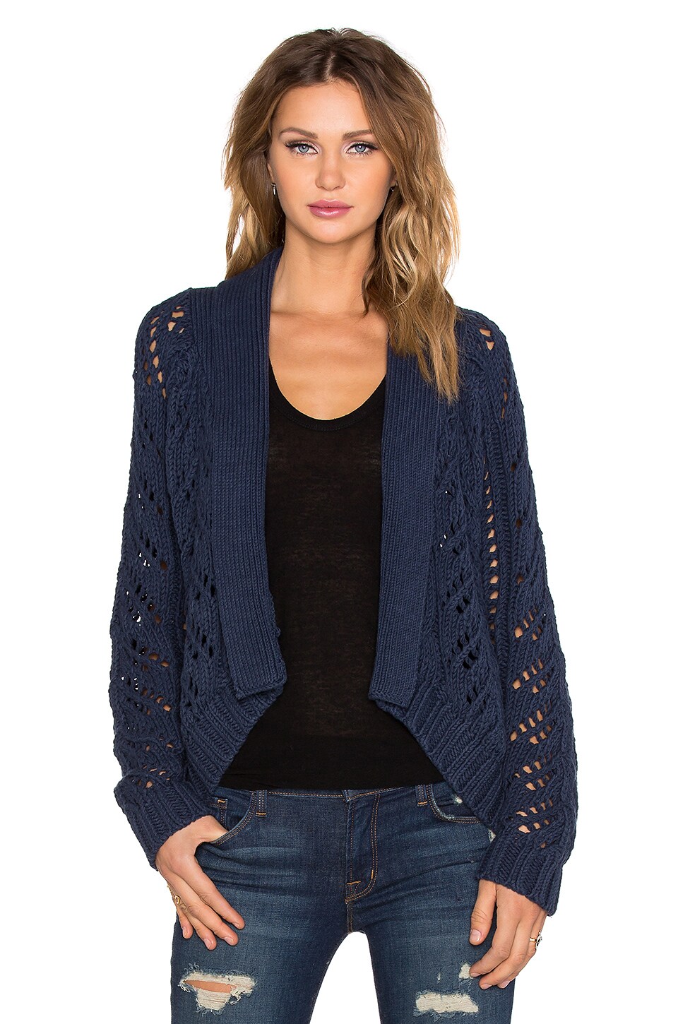 navy cocoon cardigan