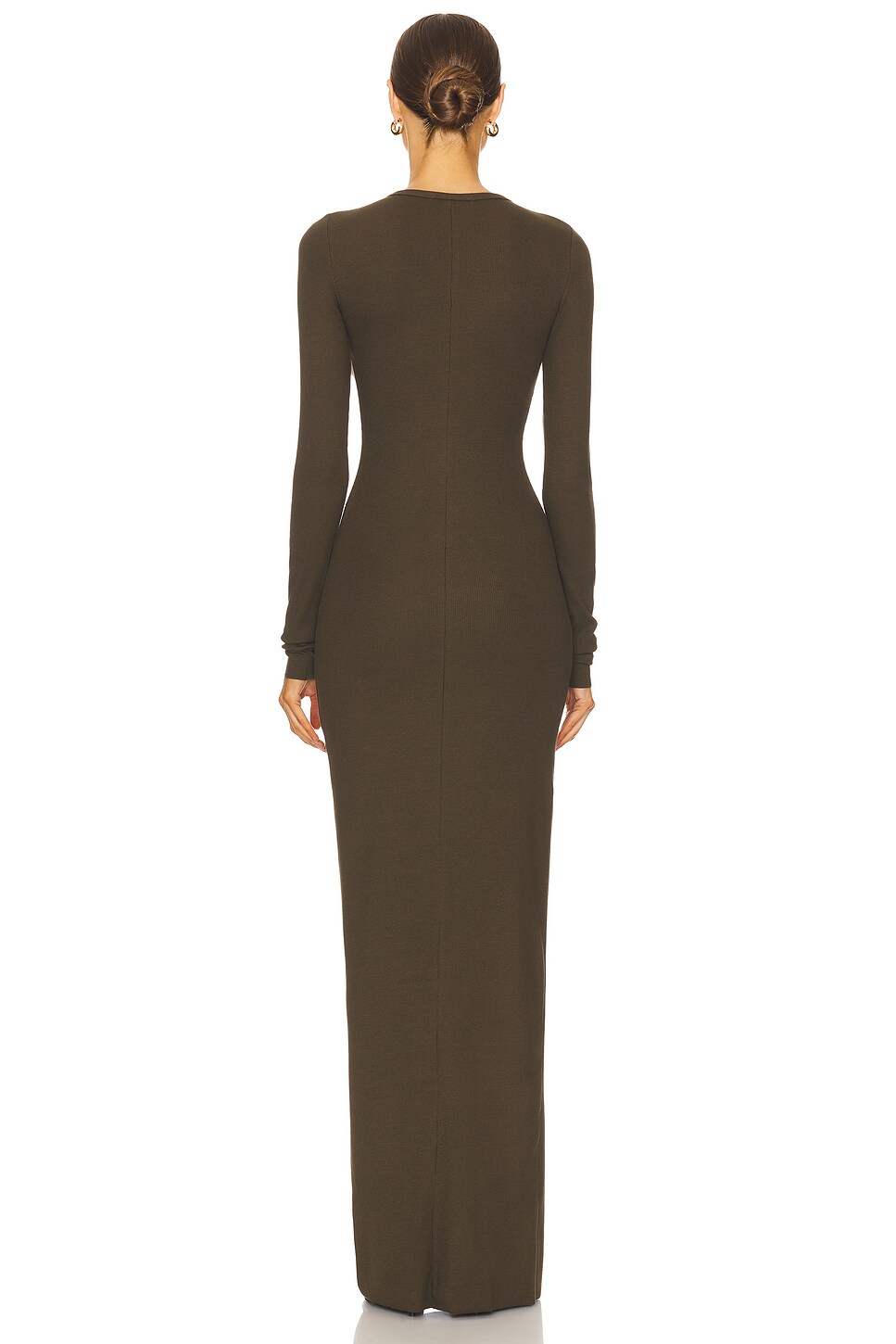 ÉTERNE Long Sleeve Crewneck Maxi Dress thumbnail