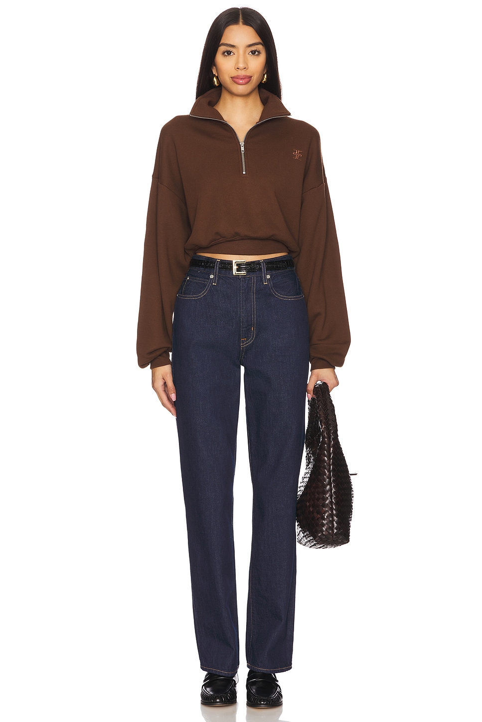 ÉTERNE Cropped Half-Zip Sweatshirt thumbnail
