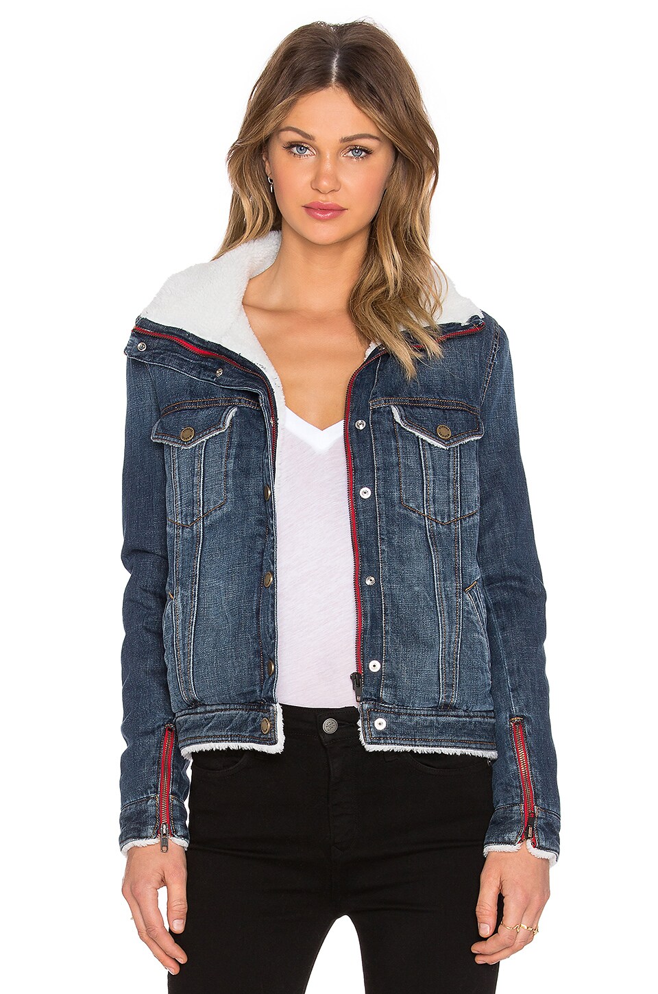 Etienne Marcel Shearling Denim Jacket in Vintage | REVOLVE