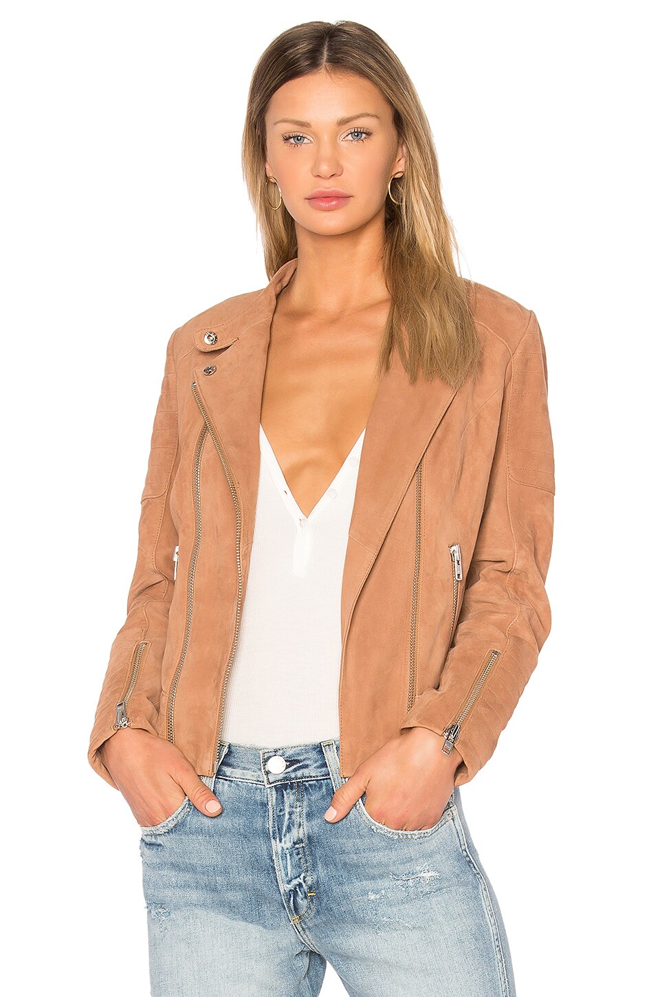 Etienne Marcel Suede Moto Jacket in Tan | REVOLVE