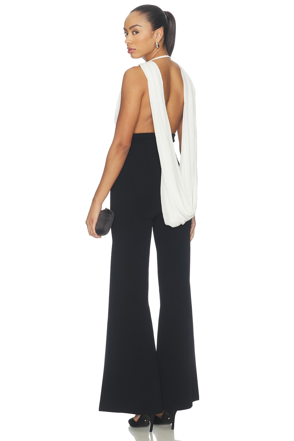 ET OCHS Tilden Knit Jumpsuit in Black & Ivory