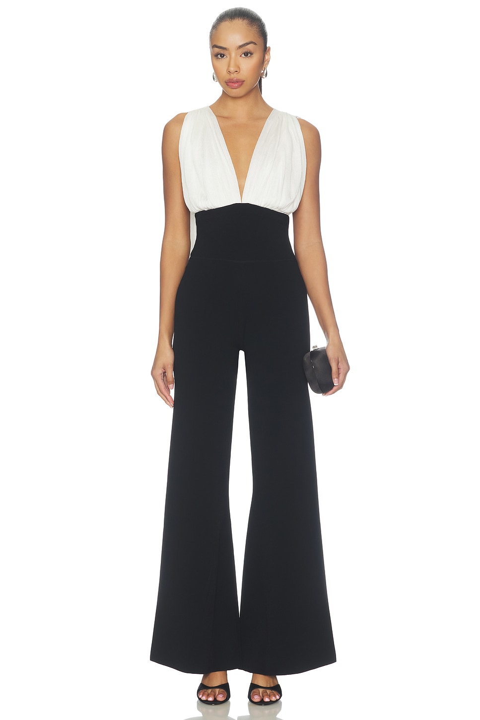 ET OCHS Tilden Knit Jumpsuit in Black & Ivory