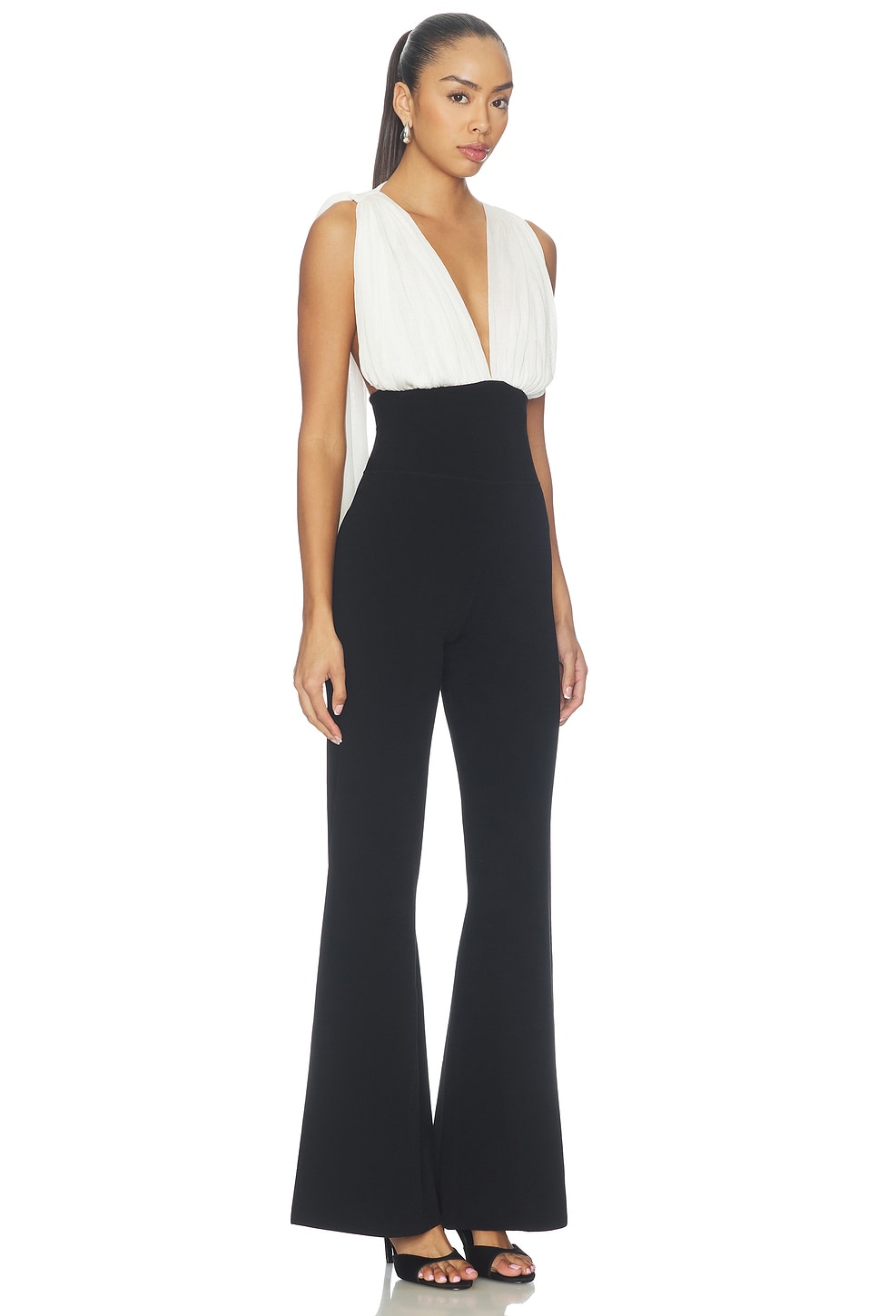 ET OCHS Tilden Knit Jumpsuit in Black & Ivory