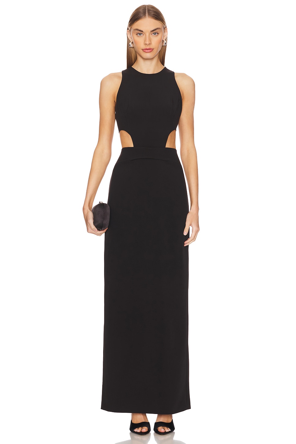 パーティードレス Daga Cutout Halter Black Gown Dress ET OCHS Naomi Halter Cut Out Gown in Black | REVOLVE