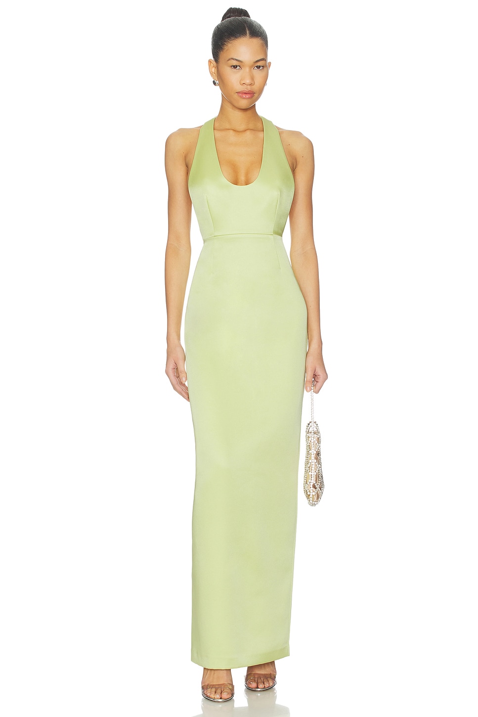 cushnie et ochs green dress Cushnie et Ochs Size 4 Yellow Viscose Long Sleeve Scoop Neck Back Zip Dress main image 1
