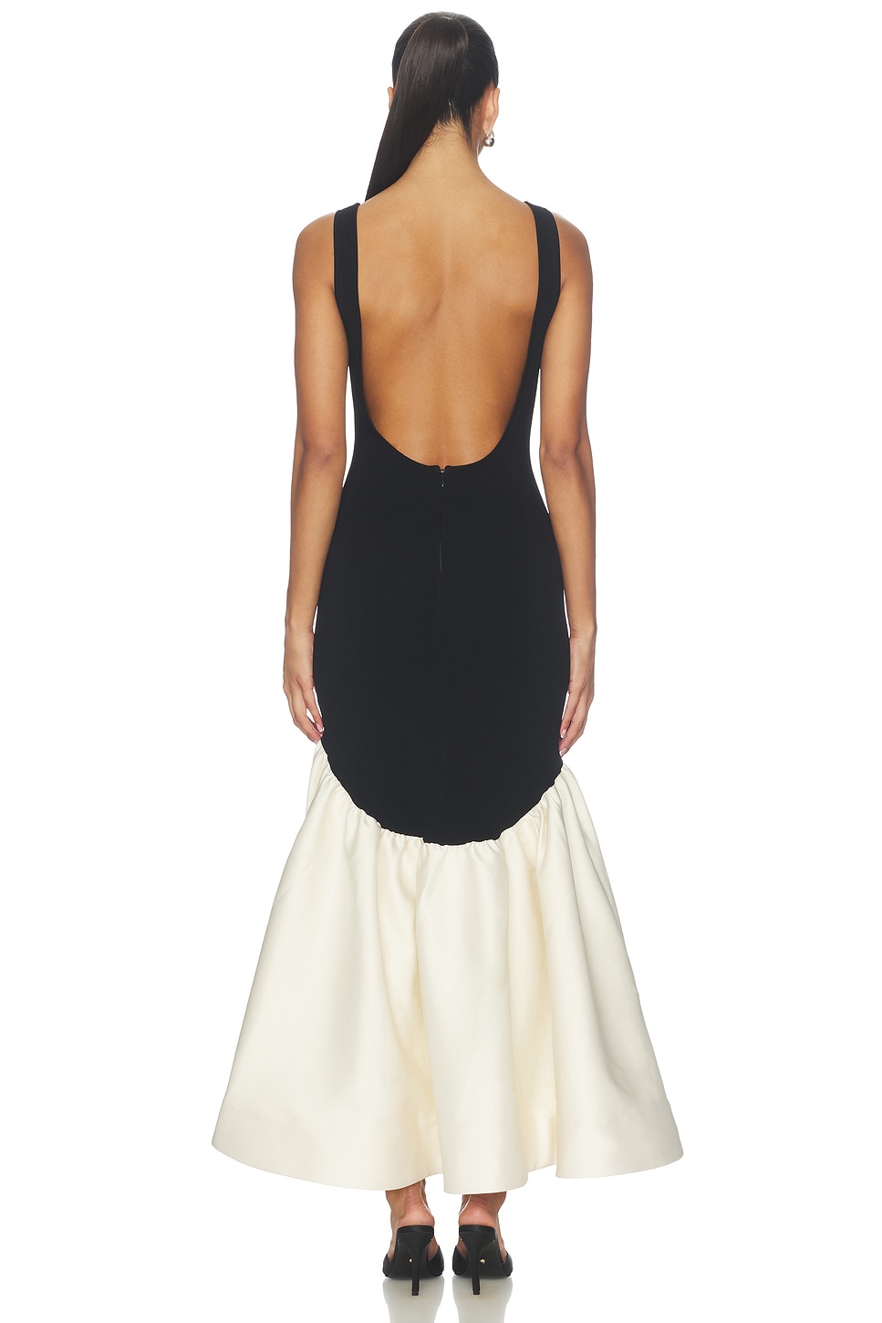 ET OCHS Isabell Knit Combo Dress in Black & Ivory