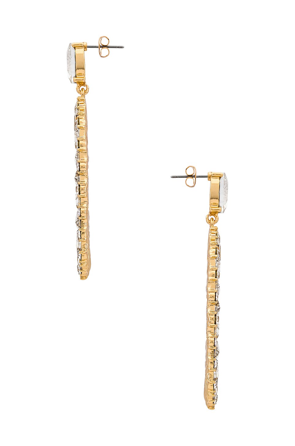 Ettika Sparkle Oval Dangle Earrings in Clear Crystals