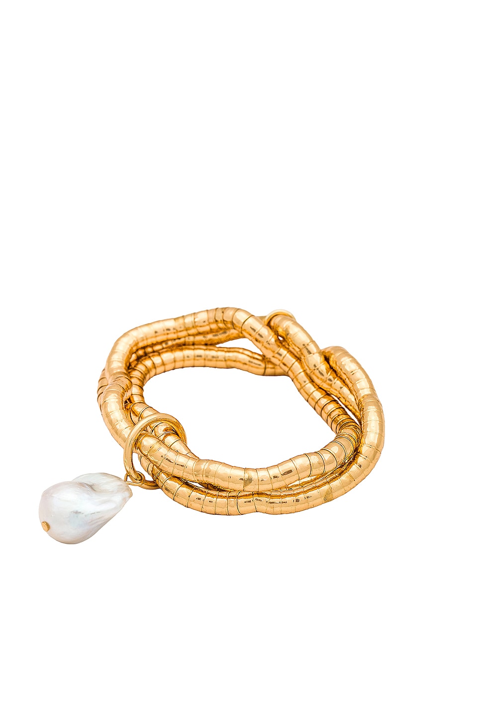 Ettika Liquid Gold and Pearl Bracelet in Pearl & Gold | REVOLVE