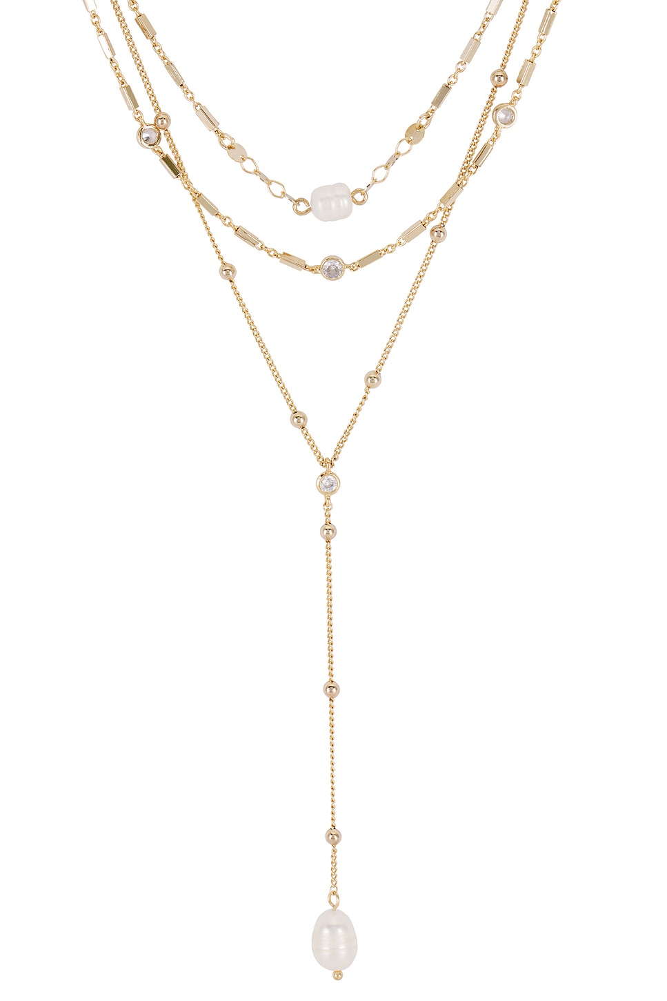 Forever Pearl 18k Gold Plated Multi-chain Choker