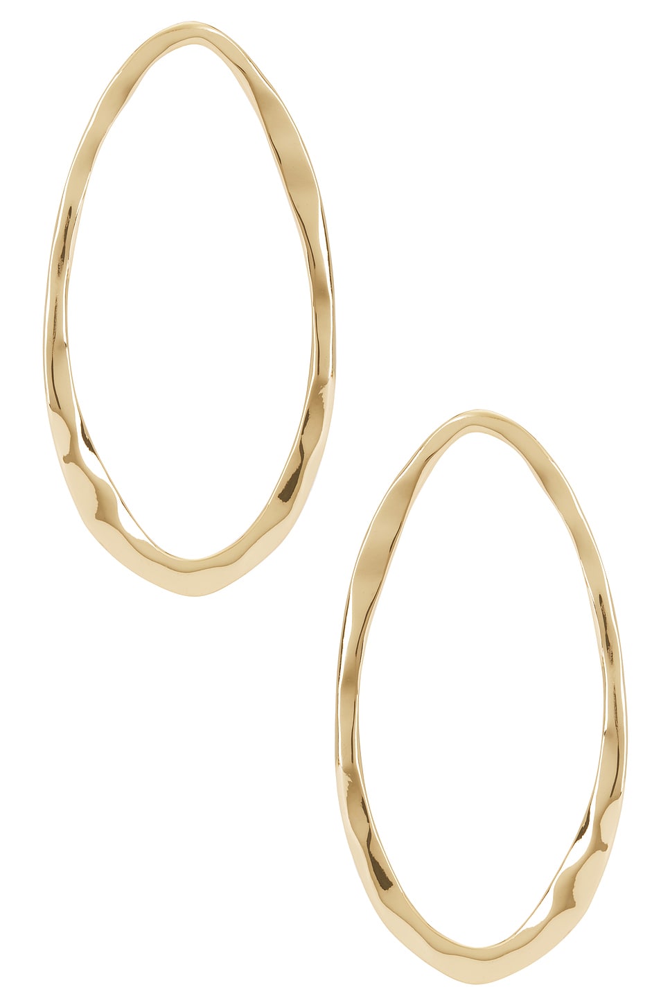 Hammered Large Oval Earrings