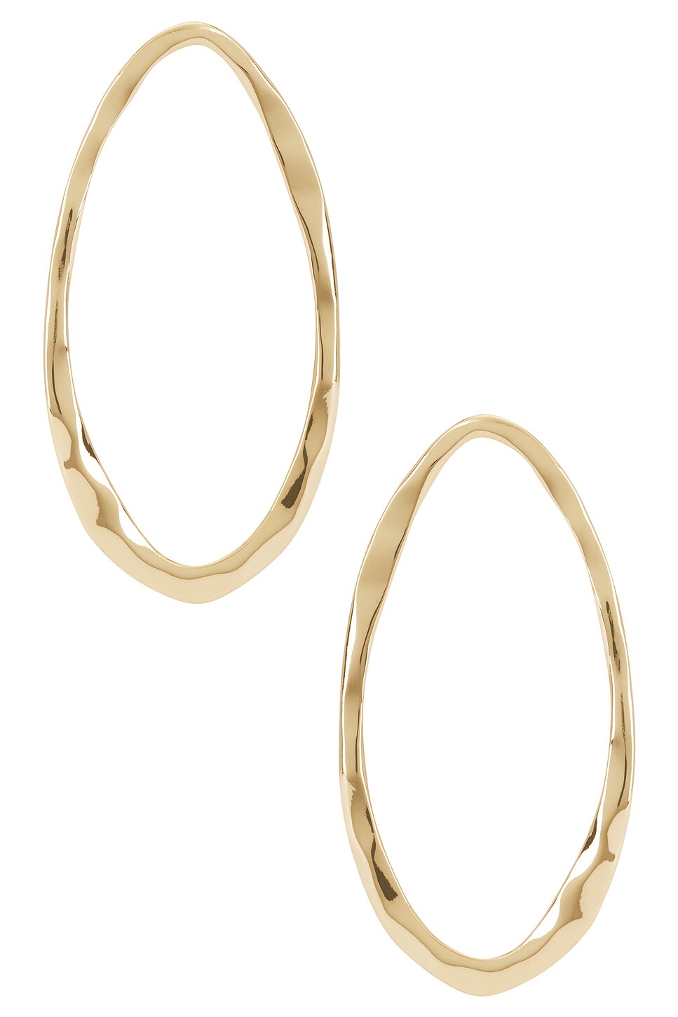Hammered Large Oval Earrings