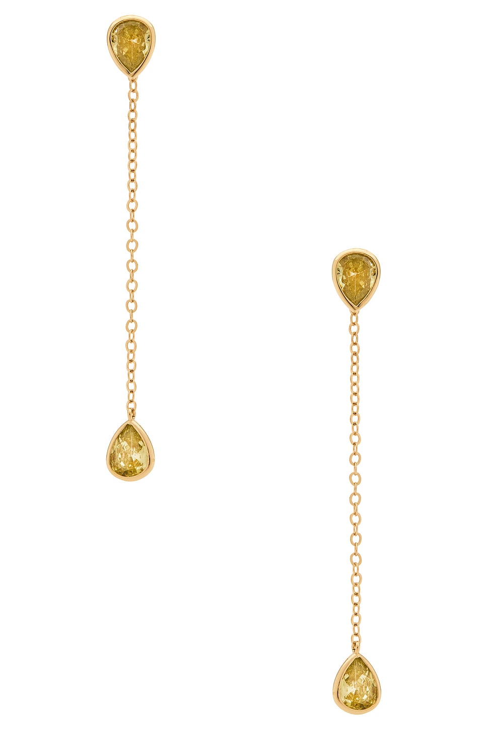 Radiant Gem Linear Chain Drop Earrings