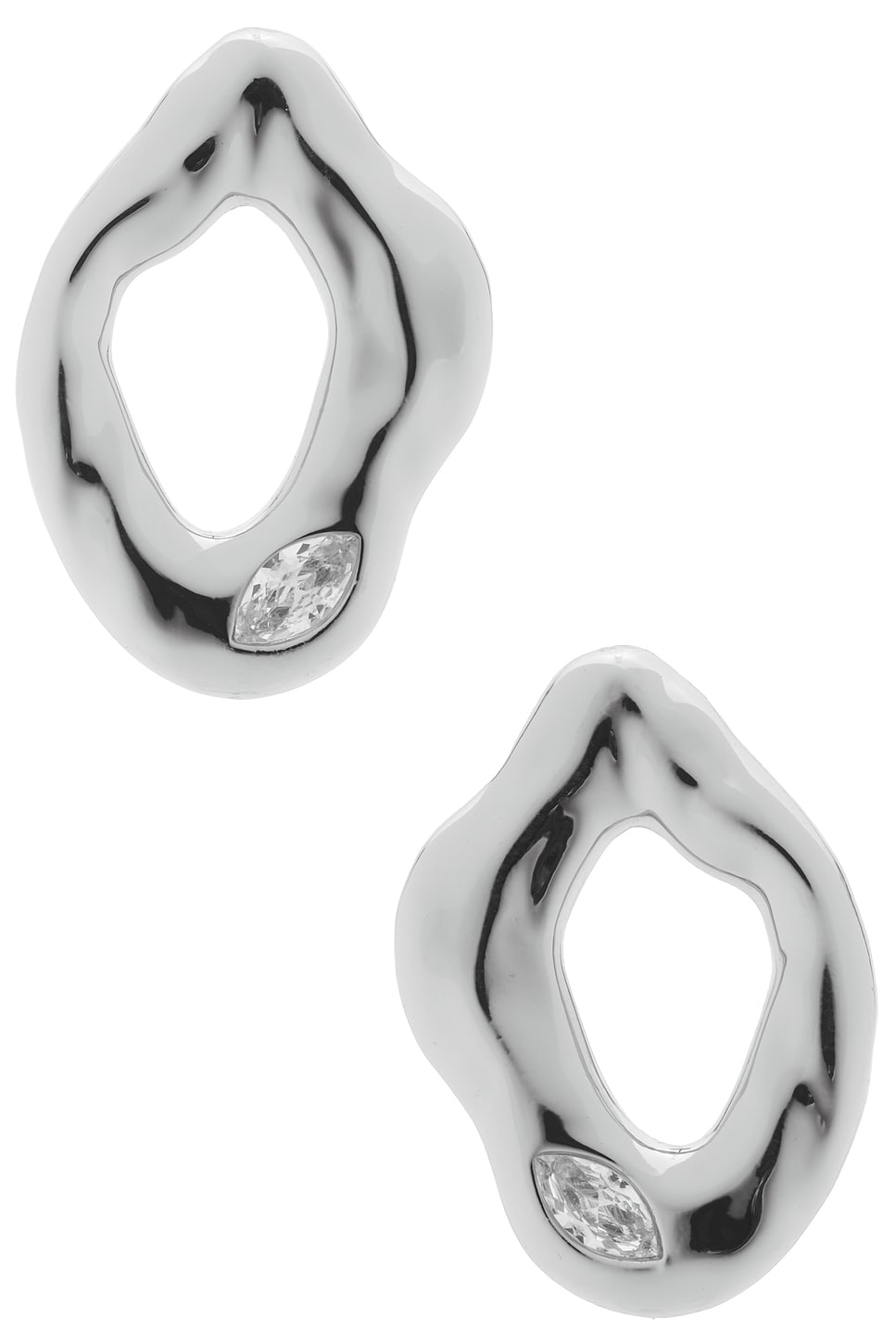 Melting Metal Crystal Earrings