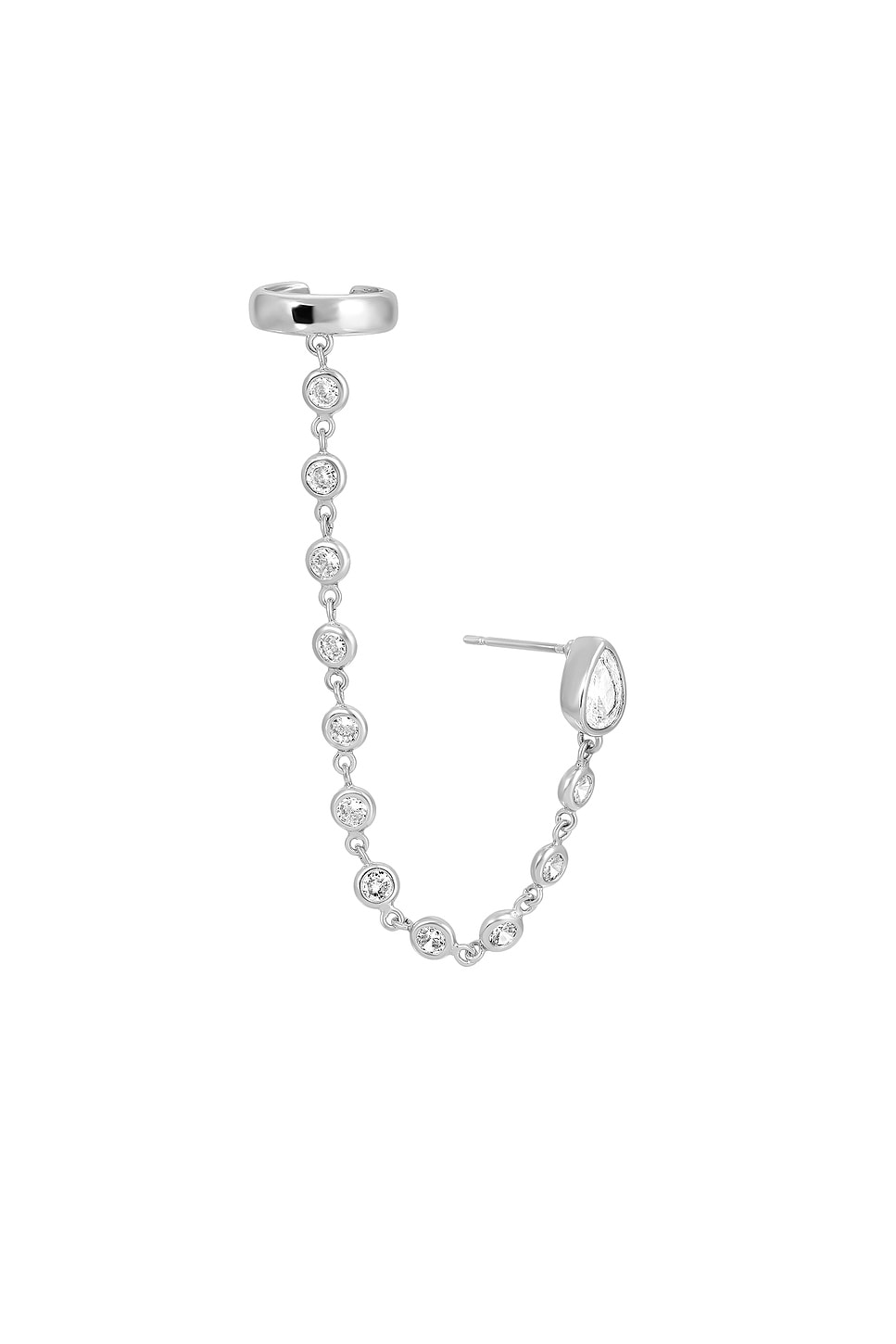 Ear Cuff Crystal Chain Stud