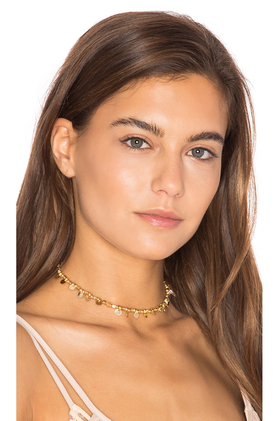 Ettika Disc Fringe Choker in Gold REVOLVE