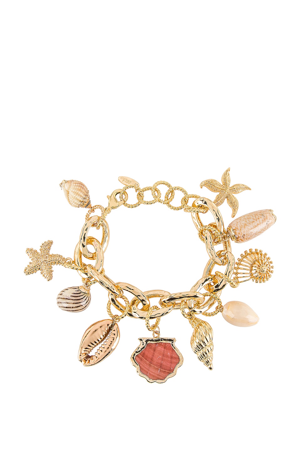 Ettika Accessories ETTIKA SHELL BRACELET IN METALLIC GOLD.