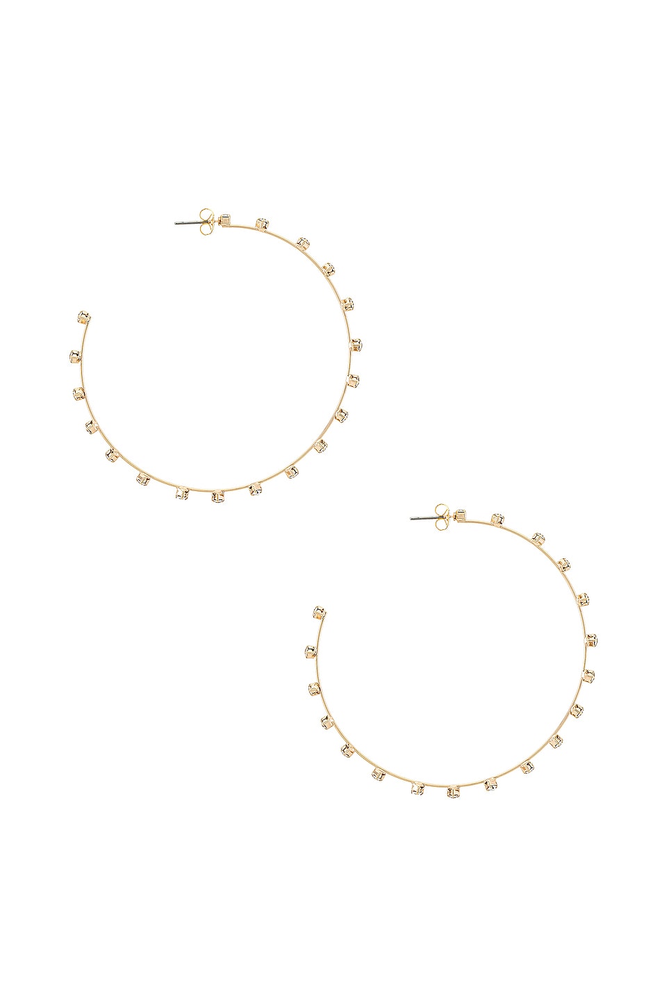 Ettika Rhinestone Hoop Earrings in Gold