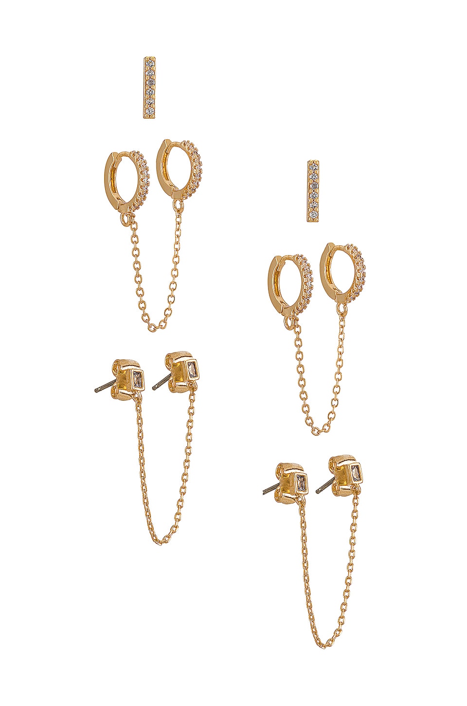 Ettika Chain Earring Set in Gold | REVOLVE