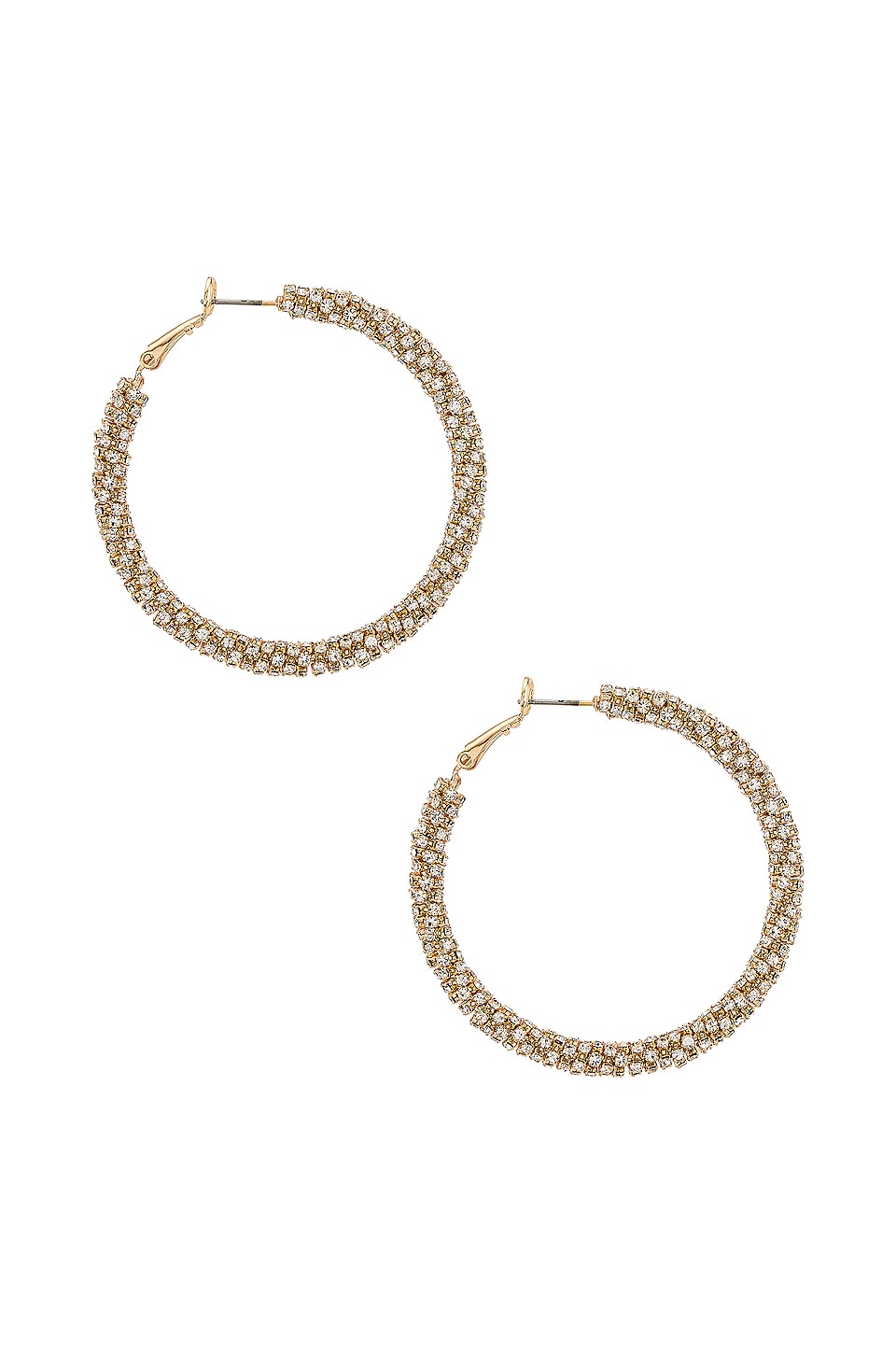 Ettika Crystal Hoop Earrings in Gold