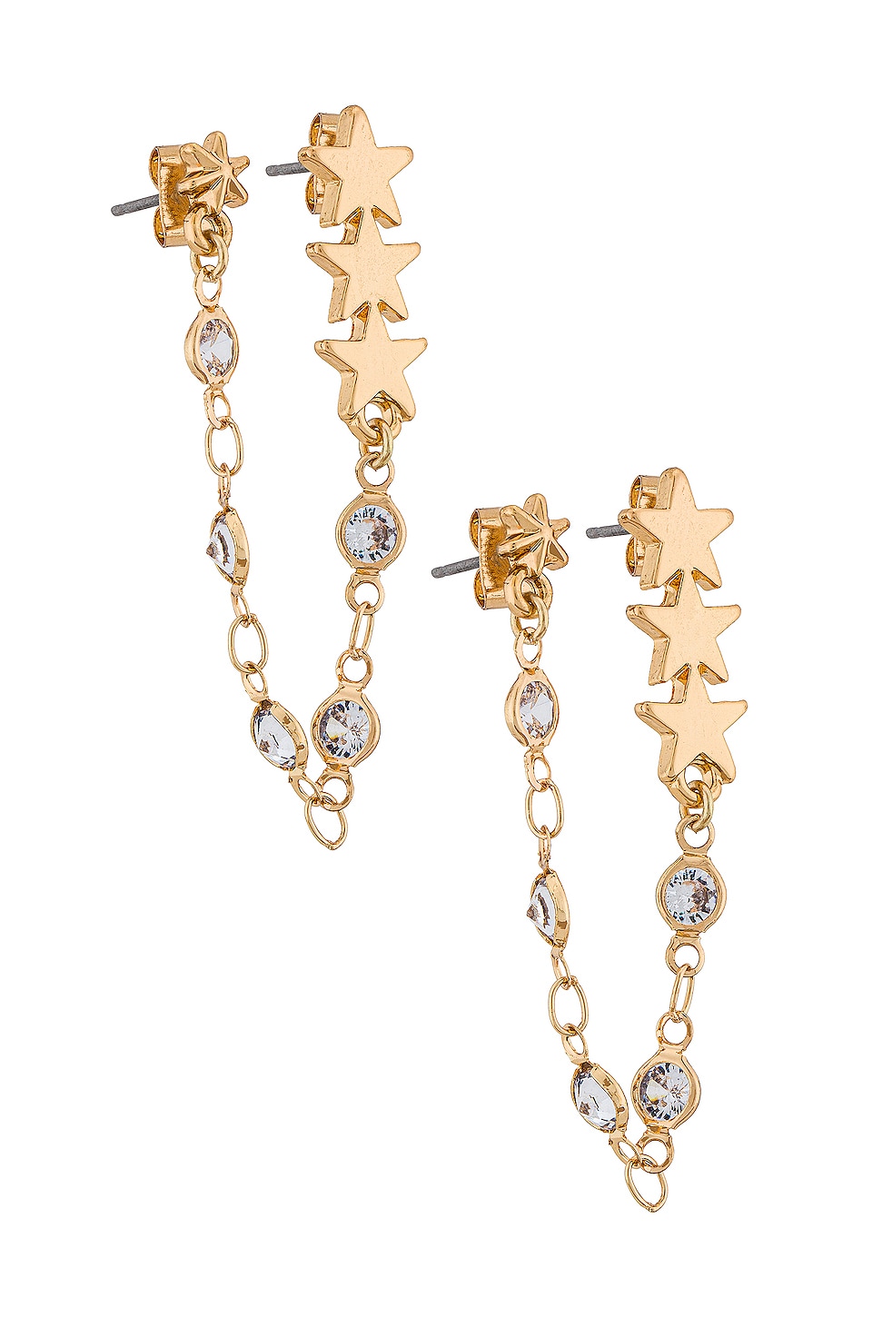 Ettika Dangle Chain Earrings in Gold | REVOLVE