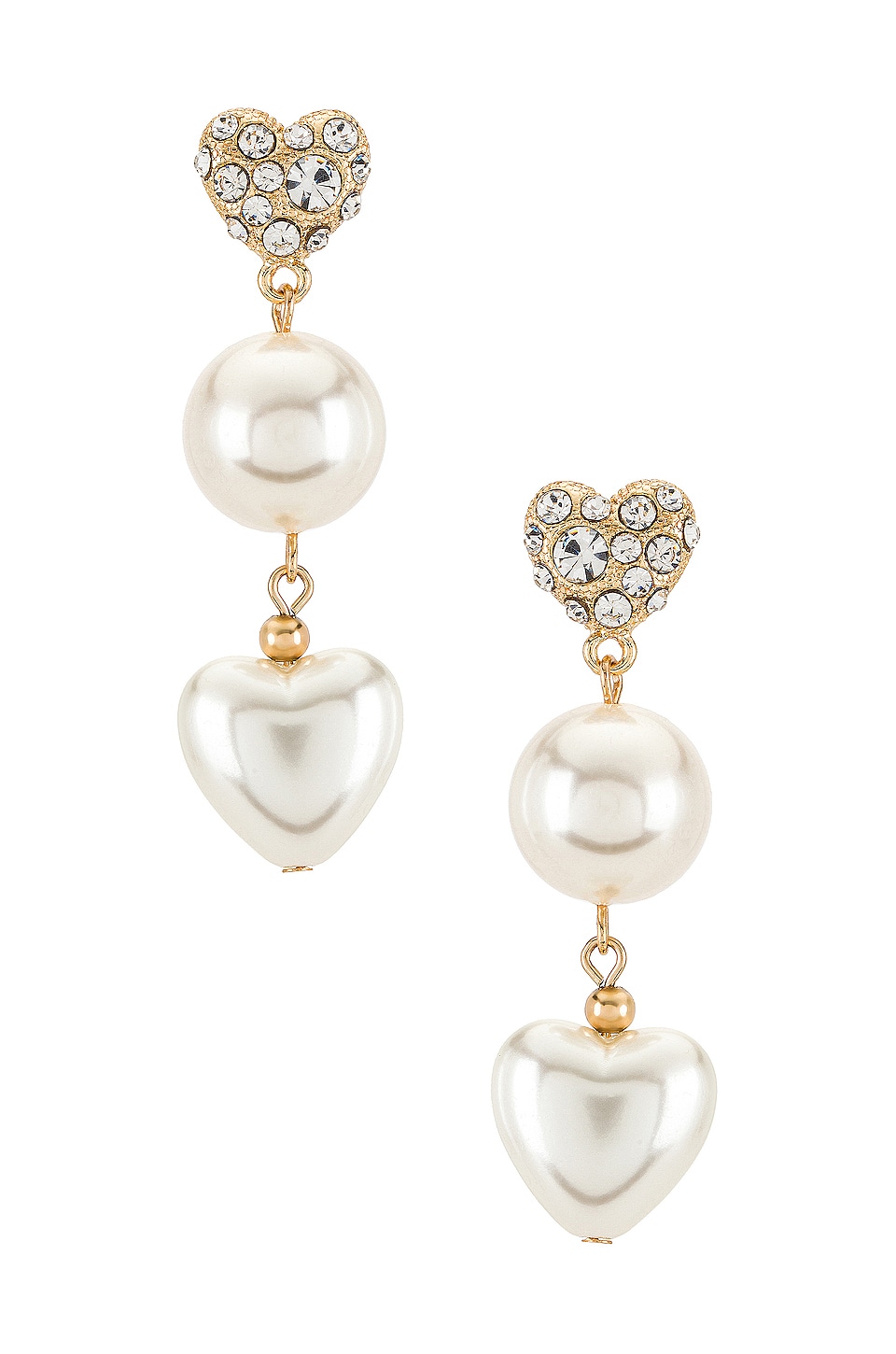 pearl heart dangle earrings