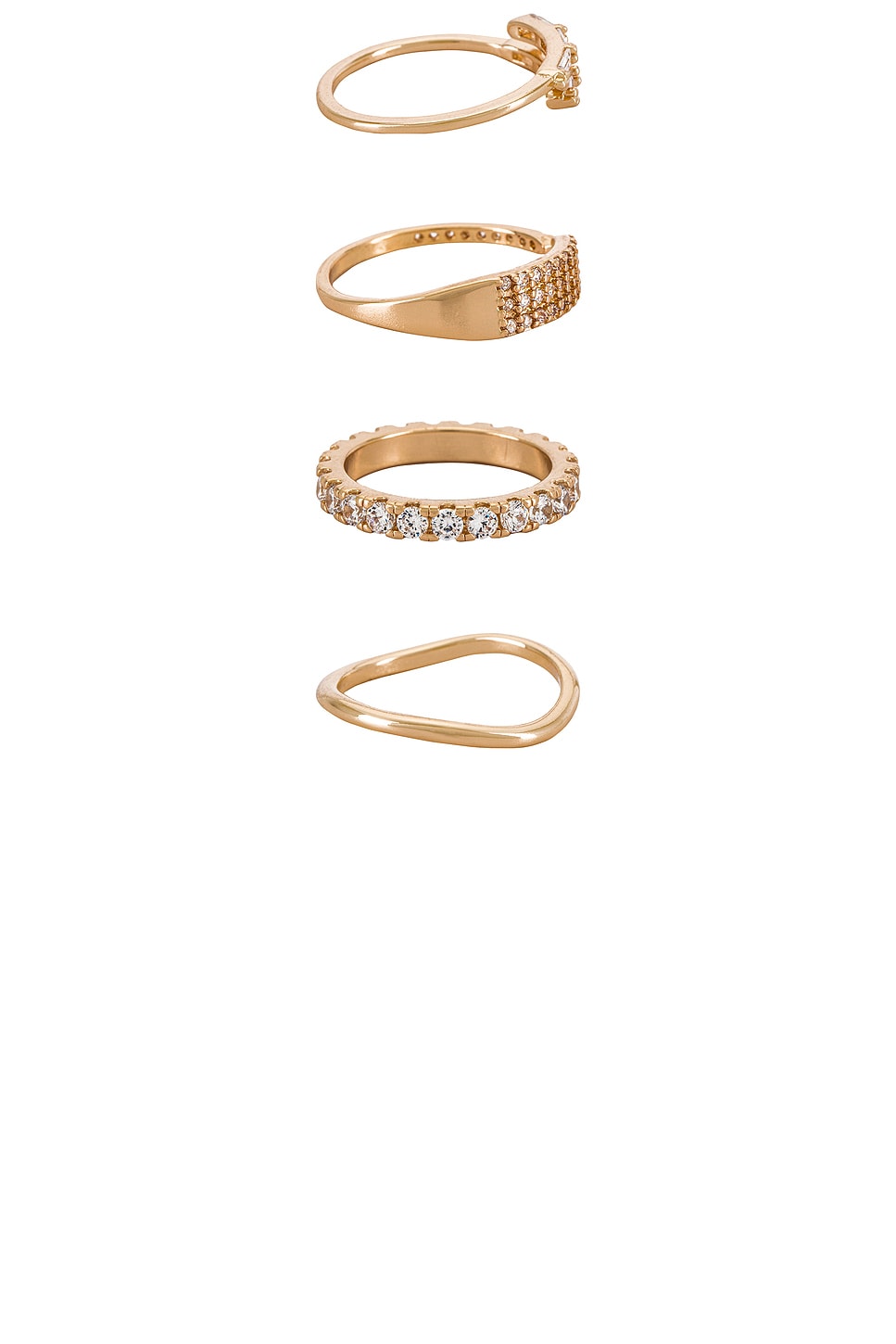 Ettika Crystal Embellished Ring Set in Clear Crystals