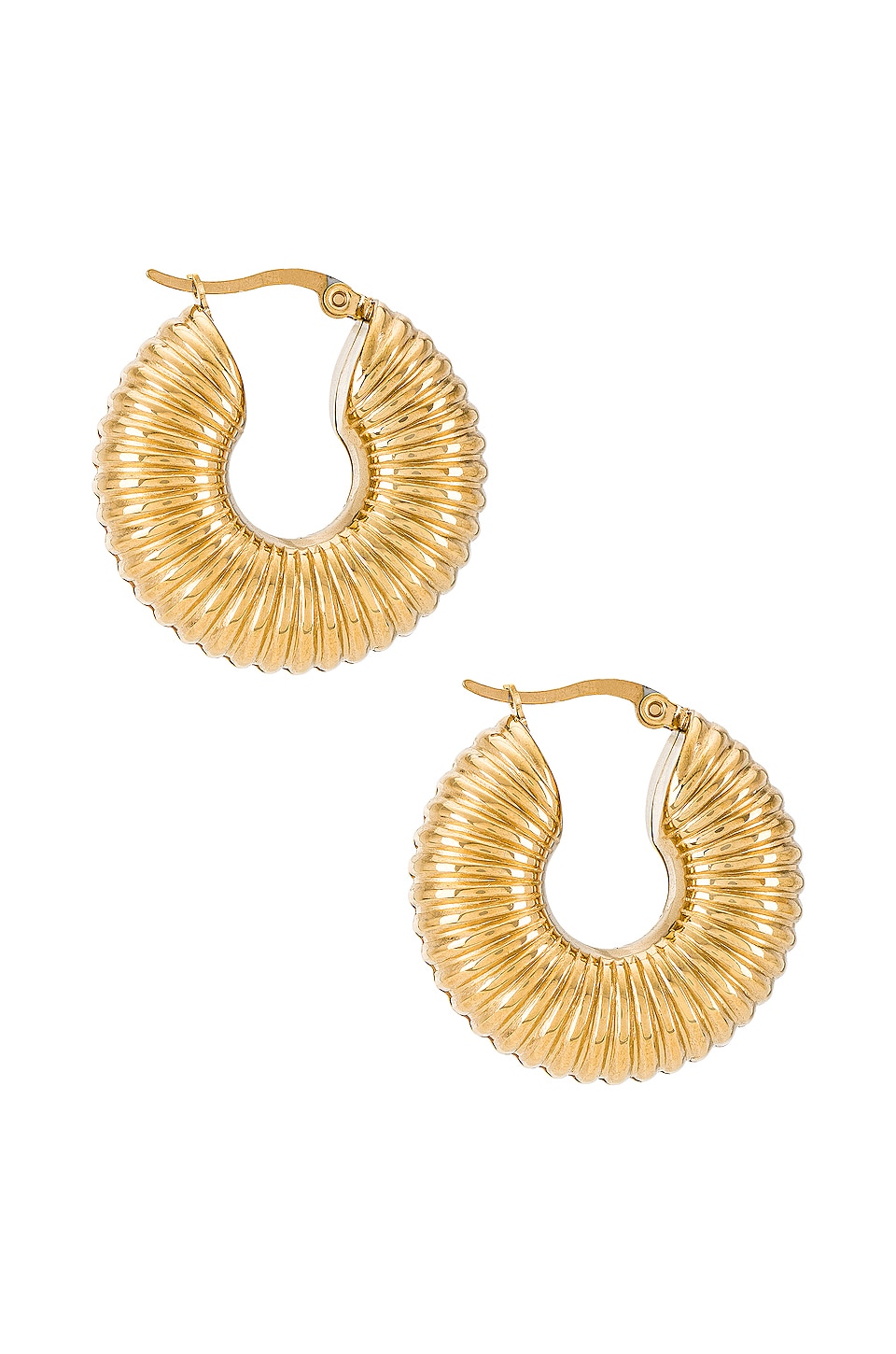 Ellie Vail Coria Textured Hoop Earring in Gold | REVOLVE