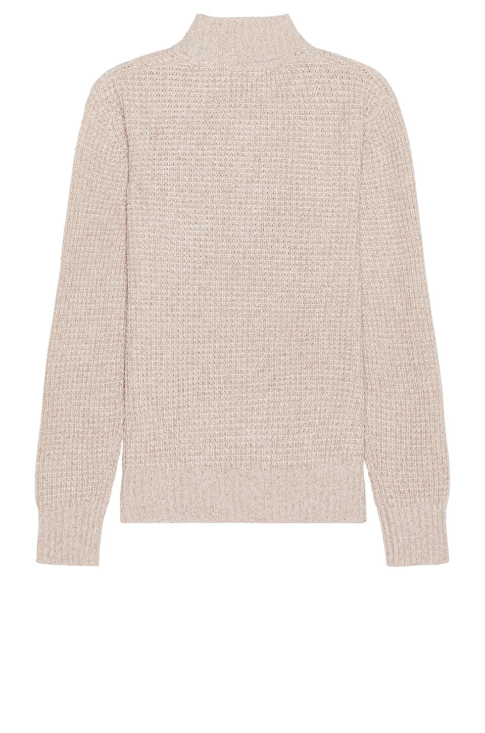 Faherty Cashmere Wool Quarter Button in Oatmeal Marl