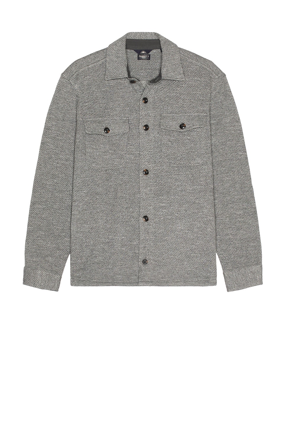 Faherty Inlet Knit Shirt Jacket – Medium Grey Melange | REVOLVE