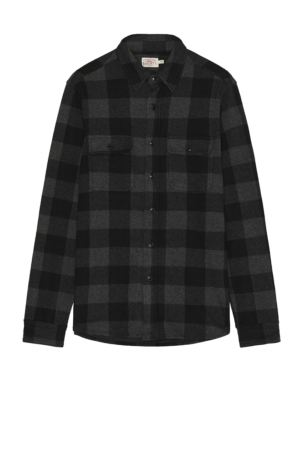 Faherty Legend Sweater Shirt in Charcoal Black Buffalo REVOLVE