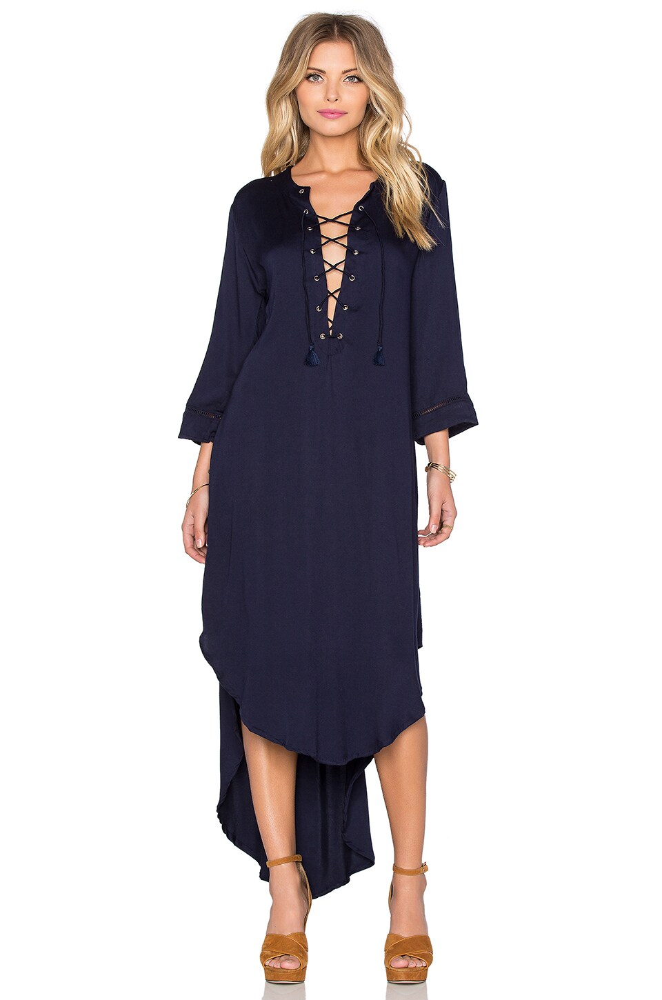 plain navy maxi dress