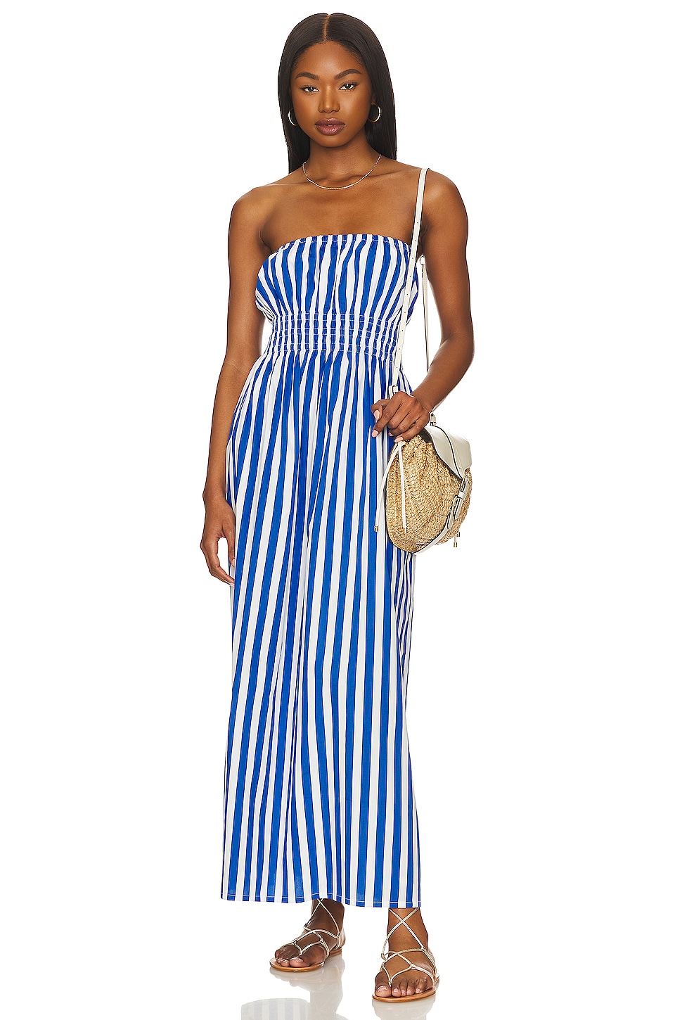 FAITHFULL THE BRAND Le Bon Midi Dress in Bayou Stripe REVOLVE