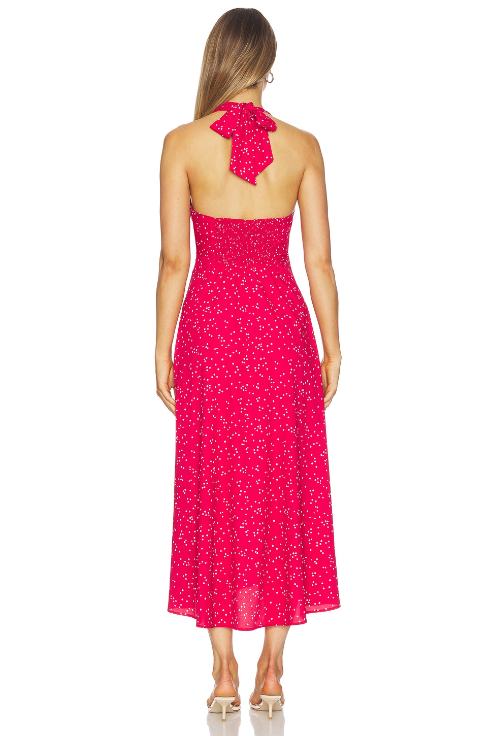 FAITHFULL Jennah Midi Dress in Linnea Dot Rosso | REVOLVE