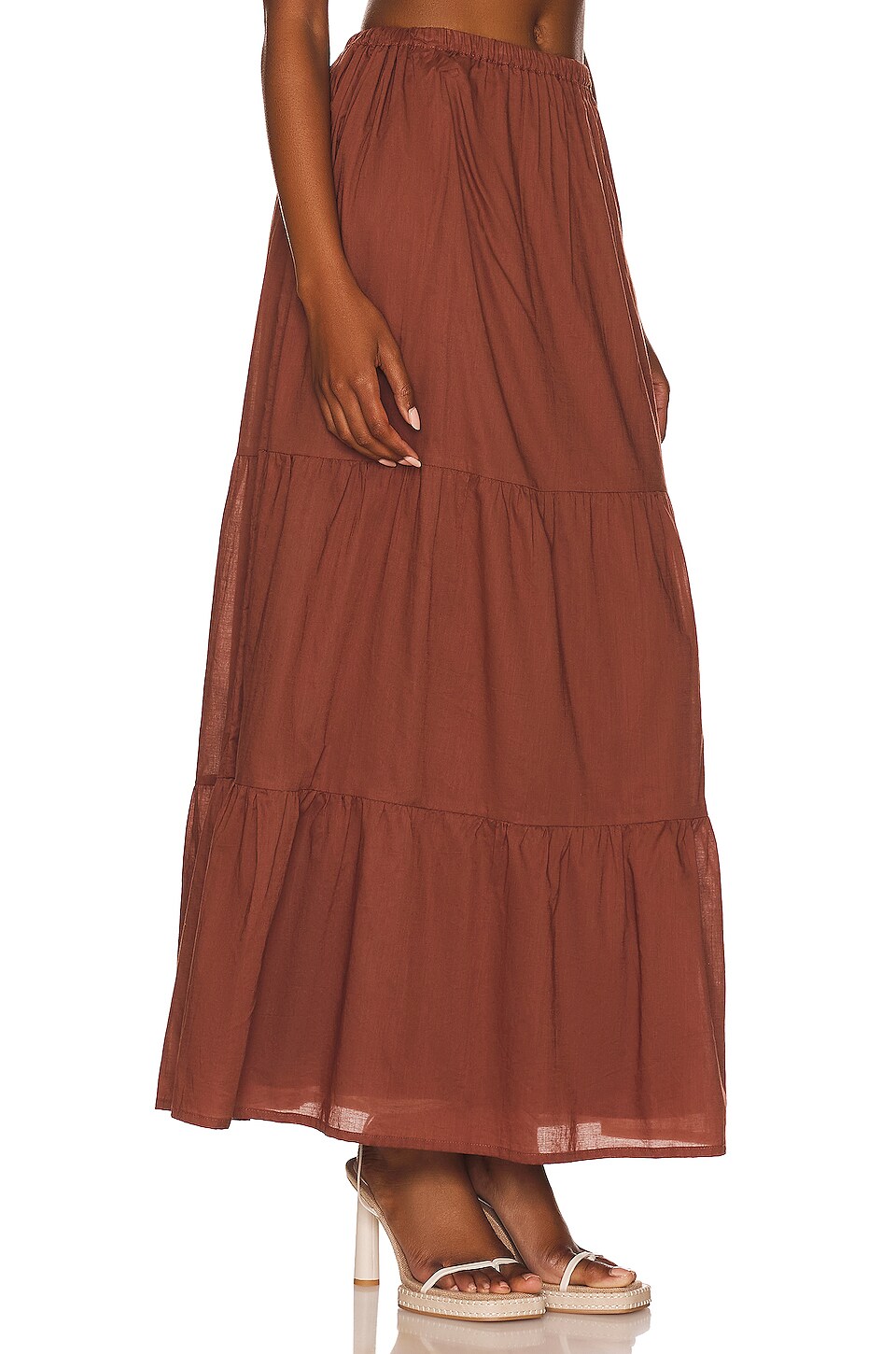FAITHFULL THE BRAND Ellaine Maxi Skirt in Chocolate