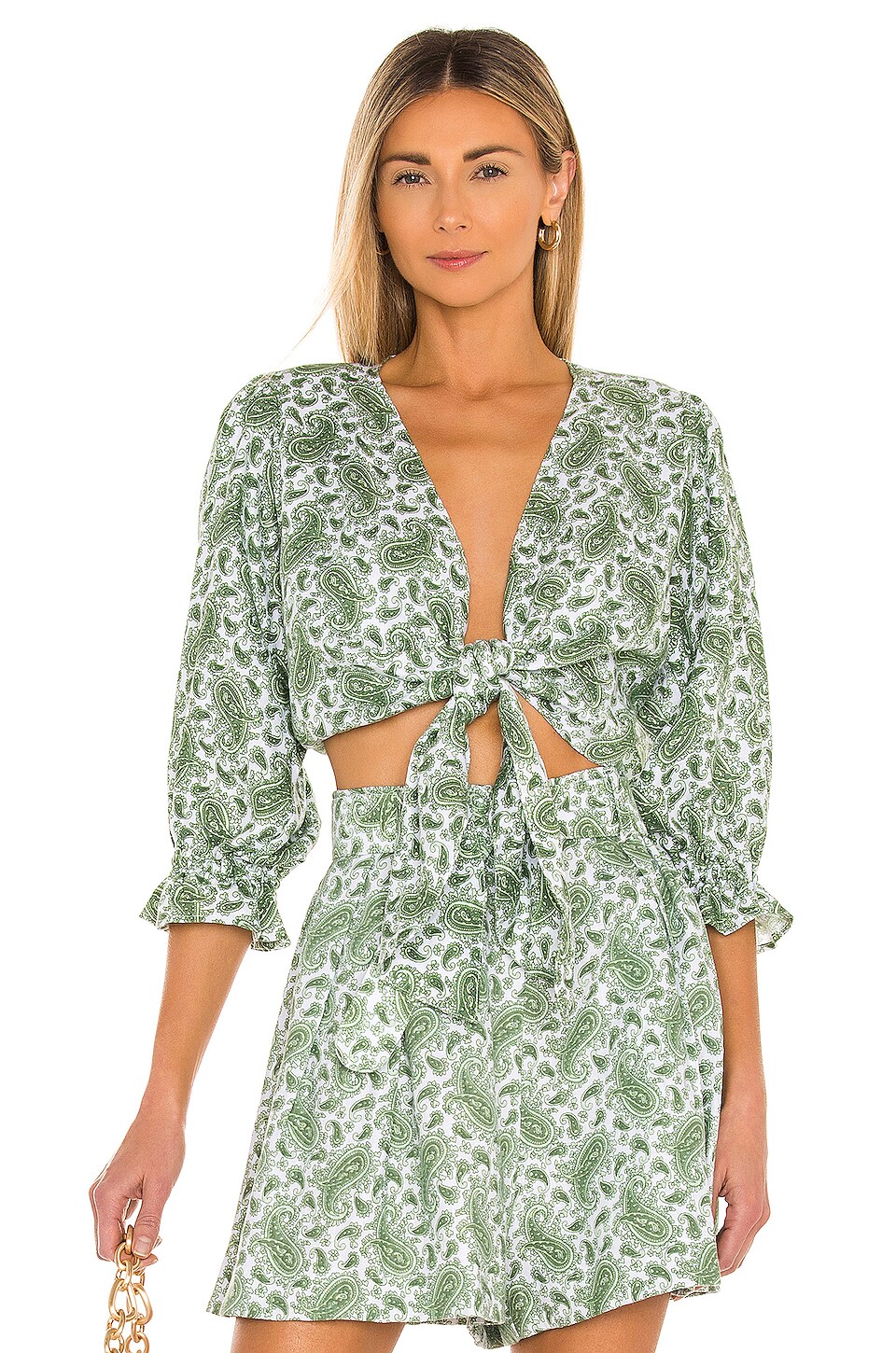 FAITHFULL THE BRAND Jacinta Top in Green Sable Paisley | REVOLVE